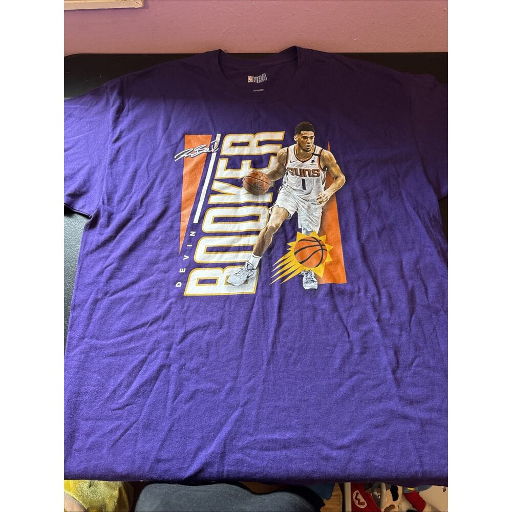 NBA Devin Booker Phoenix Suns Purple Jersey Style T-Shirt XL